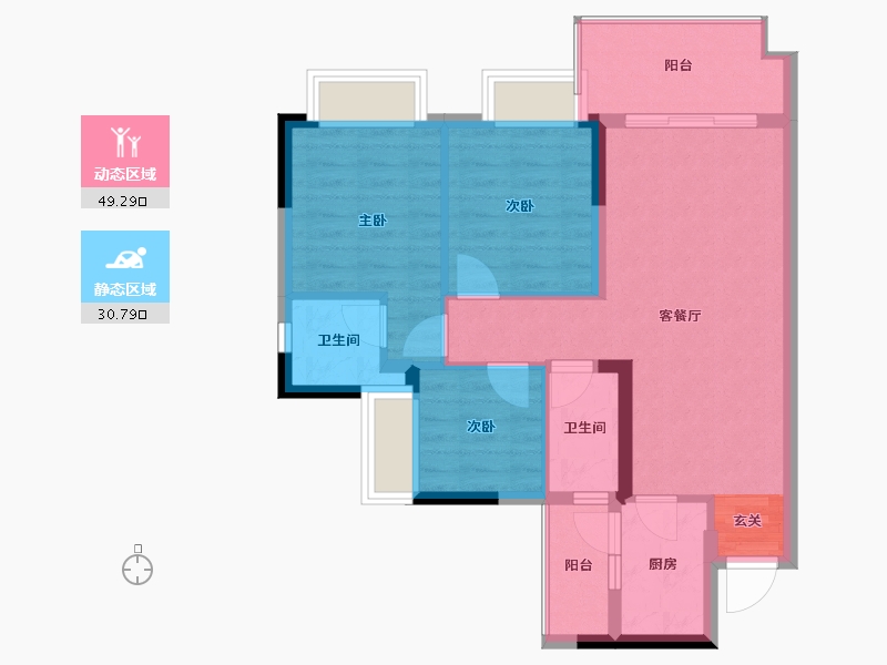 四川省-广安市-和喜・公园学府-71.36-户型库-动静分区