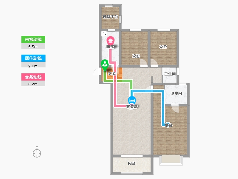 河北省-石家庄市-中冶德贤华府-104.75-户型库-动静线