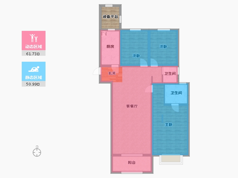 河北省-石家庄市-中冶德贤华府-104.75-户型库-动静分区