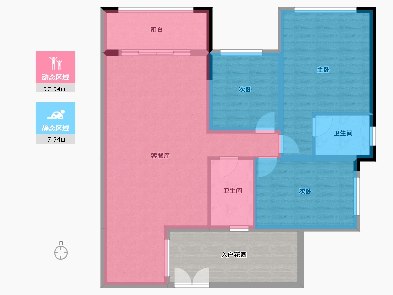 云南省-曲靖市-汇合国际-106.85-户型库-动静分区