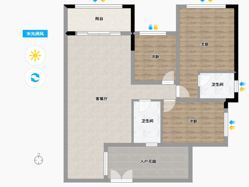 云南省-曲靖市-汇合国际-106.85-户型库-采光通风