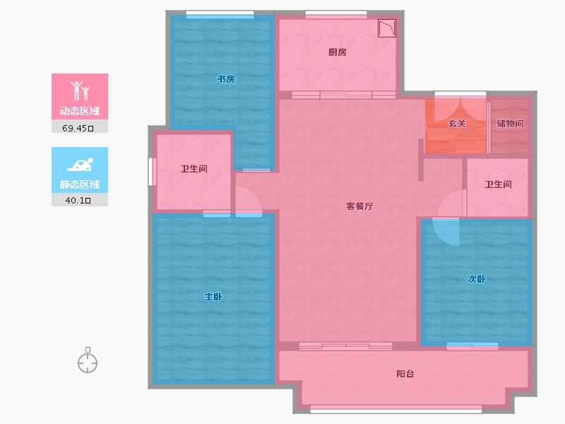 河北省-石家庄市-万科翡翠书院-98.13-户型库-动静分区