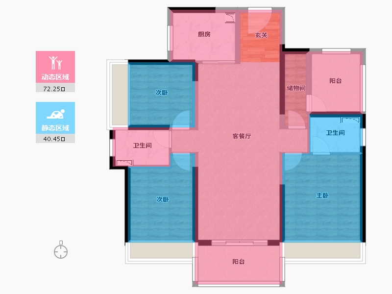 广东省-惠州市-陆丰龙光玖龙府-99.68-户型库-动静分区