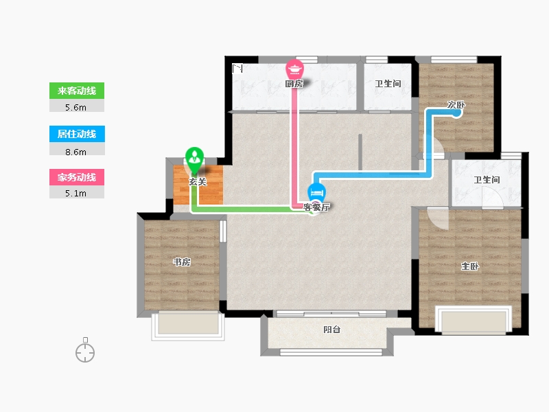 天津-天津市-雍鑫・金科集美雍阳-110.49-户型库-动静线