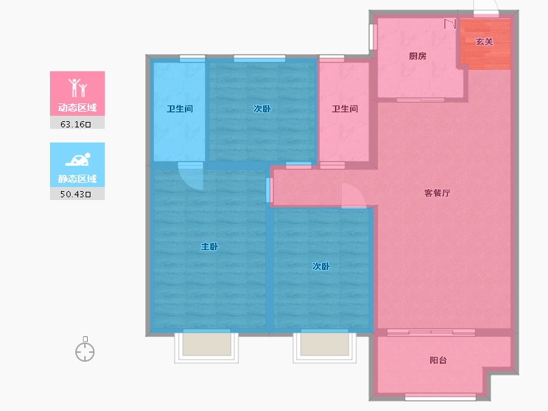 河北省-石家庄市-佳兆业・悦峰-102.40-户型库-动静分区