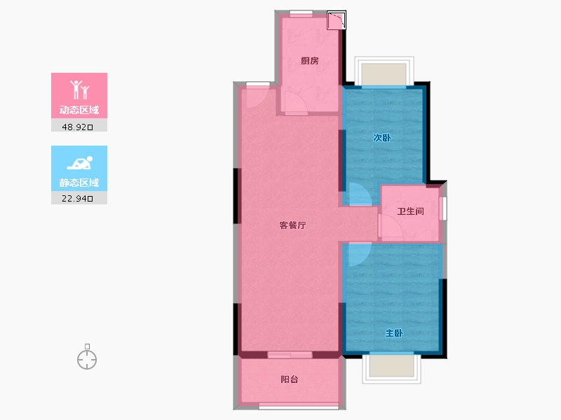 上海-上海市-嘉宝新力梦之晴华庭-64.00-户型库-动静分区