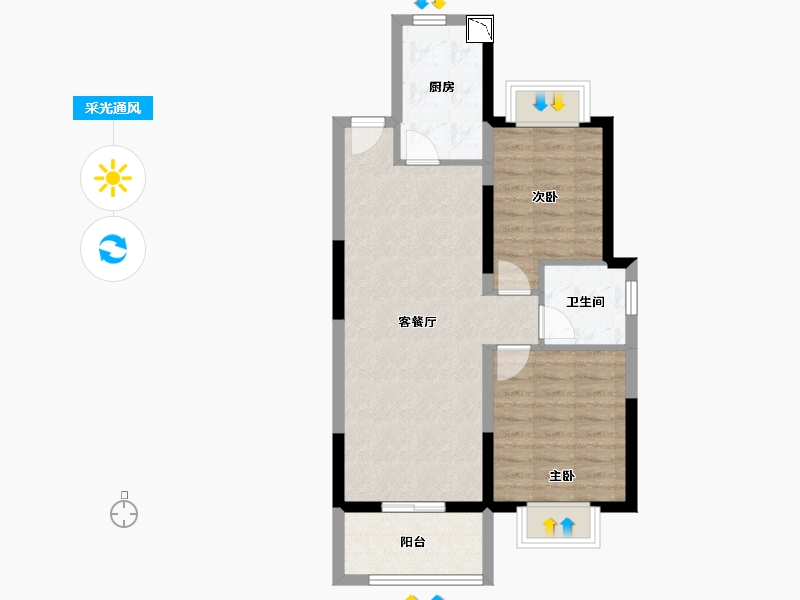 上海-上海市-嘉宝新力梦之晴华庭-64.00-户型库-采光通风