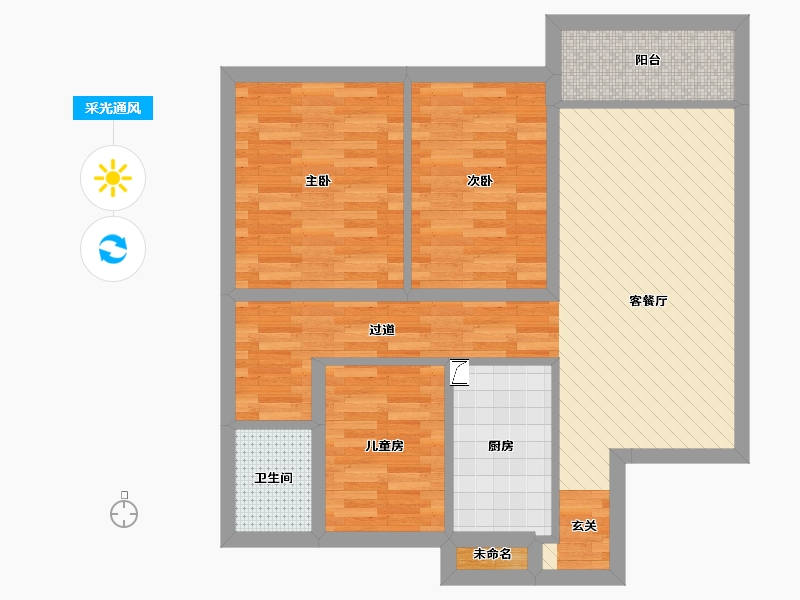 浙江省-宁波市-世贸首府胡-75.29-户型库-采光通风