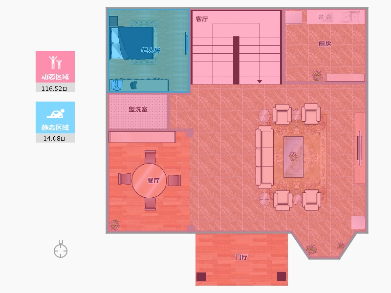 浙江省-嘉兴市-虹北小区-116.11-户型库-动静分区