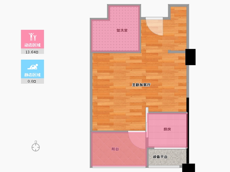 浙江省-嘉兴市-平湖南苑一品B户型43-34.61-户型库-动静分区