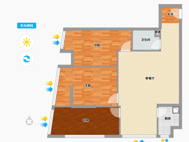 河北省-廊坊市-紫竹湾商业广场-93.89-户型库-采光通风