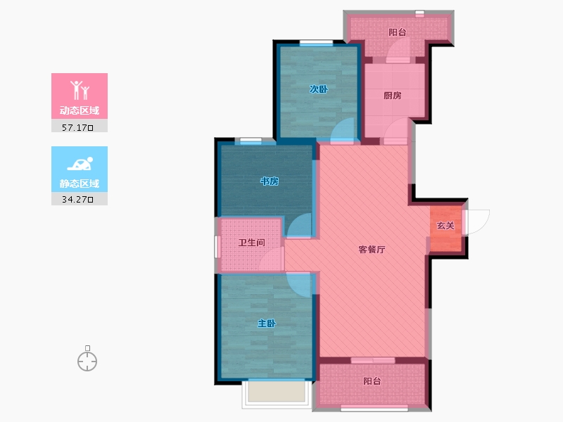 陕西省-西安市-文投楠香郡-79.48-户型库-动静分区