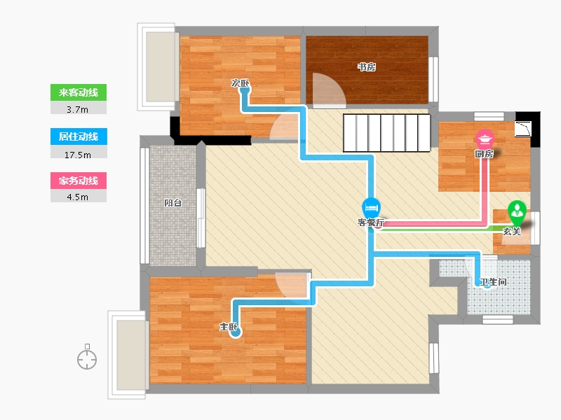 湖北省-武汉市-东原晴天见-71.62-户型库-动静线