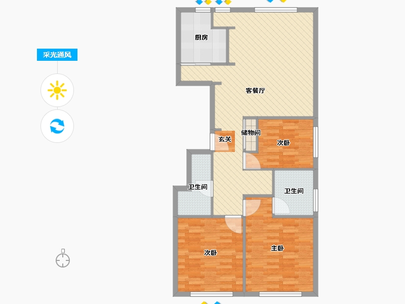 北京-北京市-金茂府-87.97-户型库-采光通风