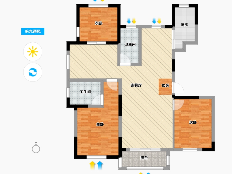 天津-天津市-安田心屿-99.76-户型库-采光通风