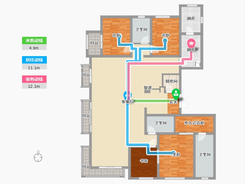 北京-北京市-金茂府-191.96-户型库-动静线