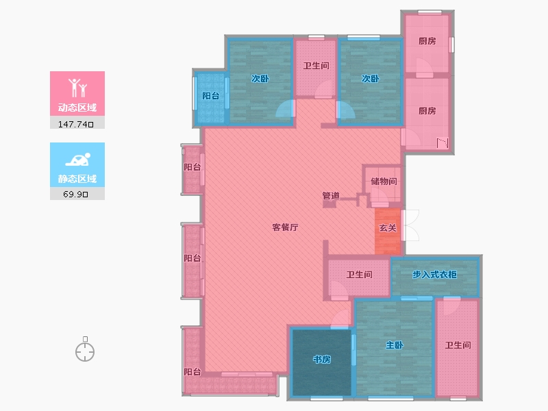 北京-北京市-金茂府-191.96-户型库-动静分区