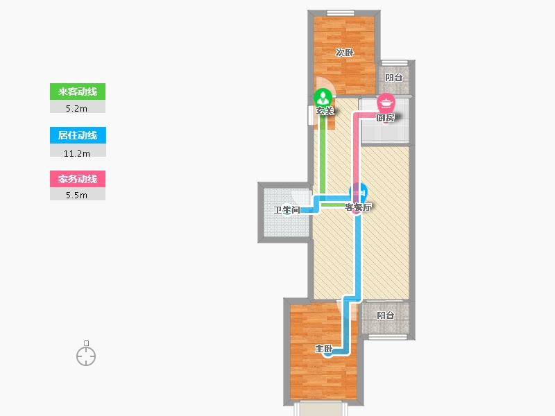 北京-北京市-清缘东里-62.93-户型库-动静线