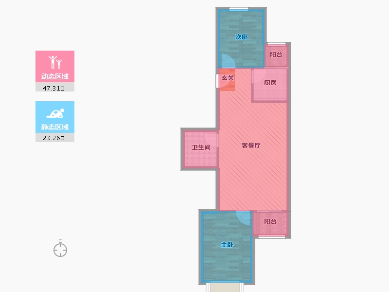 北京-北京市-清缘东里-62.93-户型库-动静分区