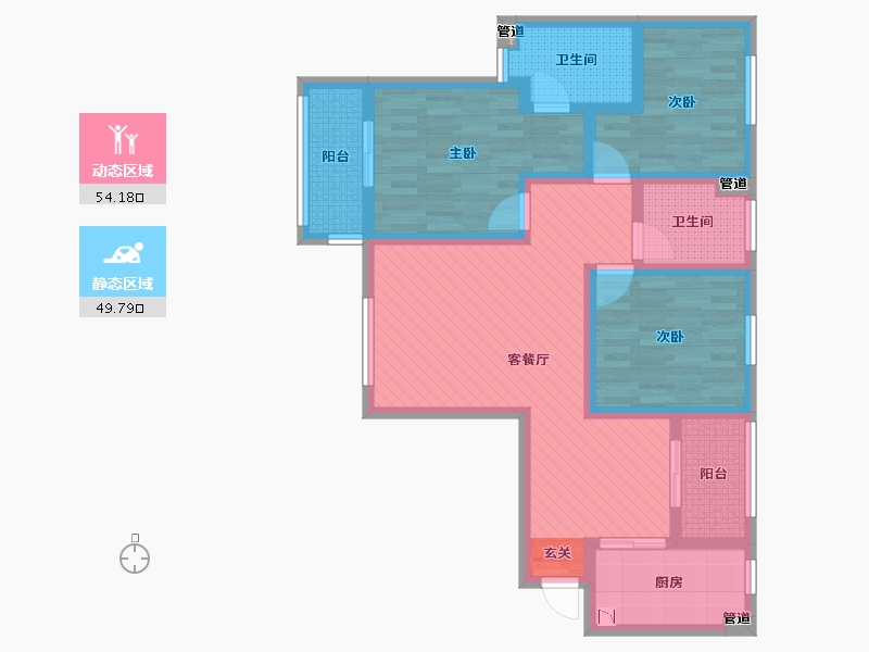 陕西省-渭南市-上上国风-89.09-户型库-动静分区