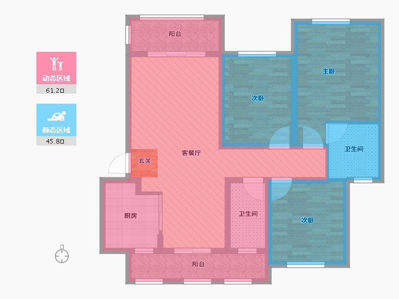 河北省-唐山市-铂悦山-92.47-户型库-动静分区