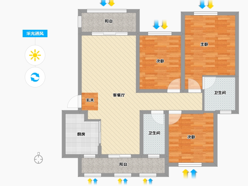 河北省-唐山市-铂悦山-92.47-户型库-采光通风