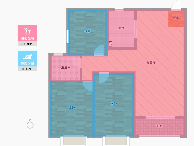 广东省-广州市-一品湘江-104.80-户型库-动静分区