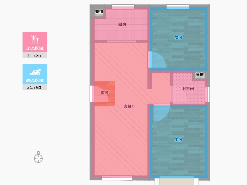 北京-北京市-北辛安-46.33-户型库-动静分区