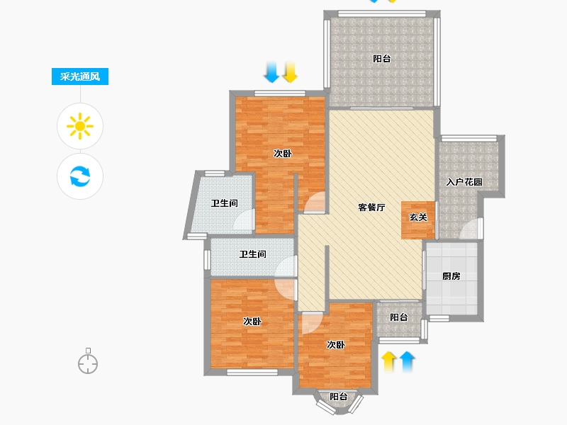 四川省-成都市-佳乐国际二期-115.19-户型库-采光通风