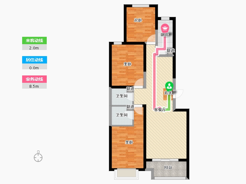 河北省-石家庄市-润德天悦城-85.71-户型库-动静线