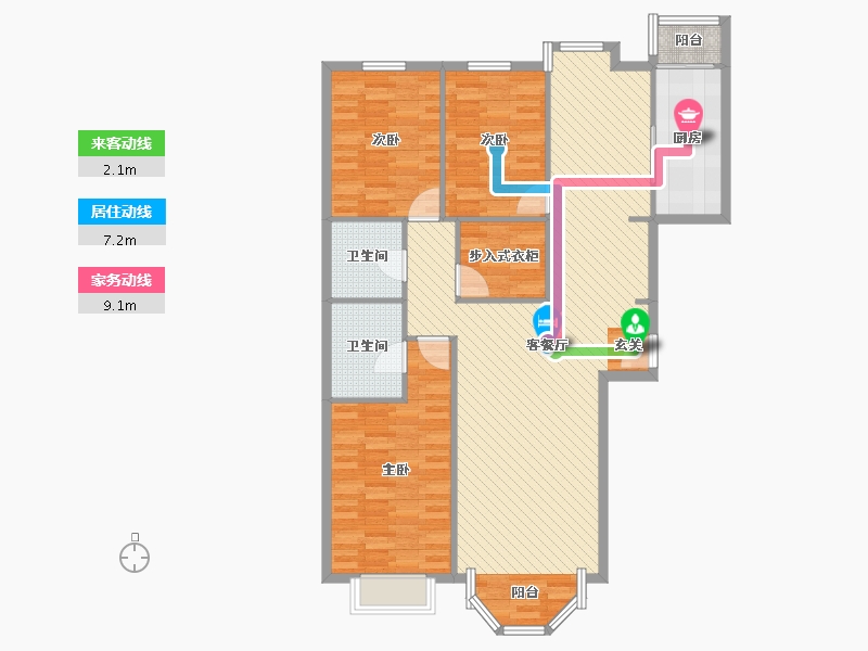 北京-北京市-蓝靛厂时雨园-9号楼-116.26-户型库-动静线