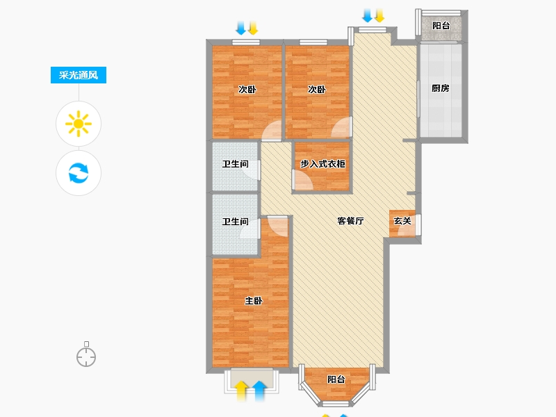 北京-北京市-蓝靛厂时雨园-9号楼-116.26-户型库-采光通风