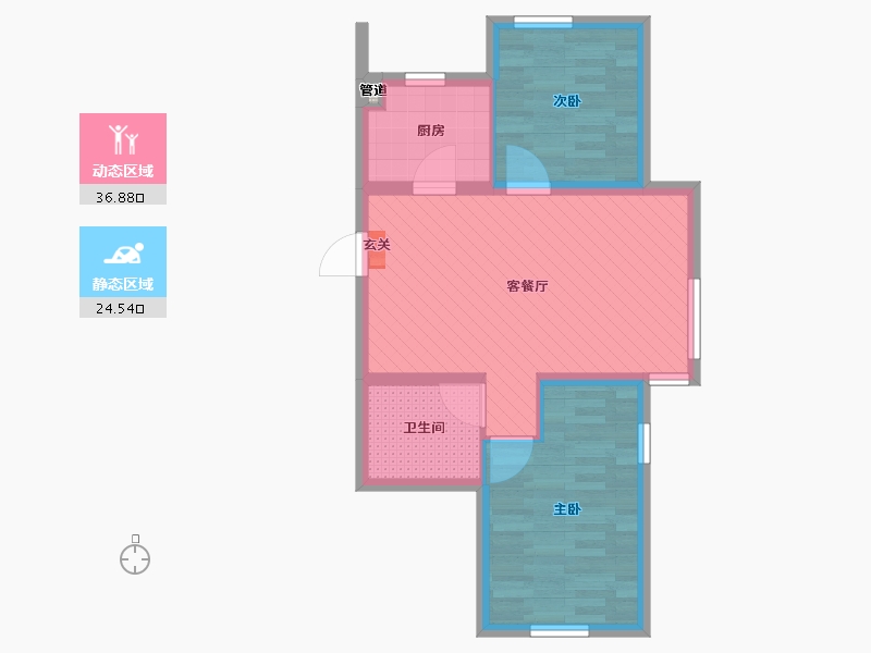 辽宁省-沈阳市-融创唐轩府-54.11-户型库-动静分区