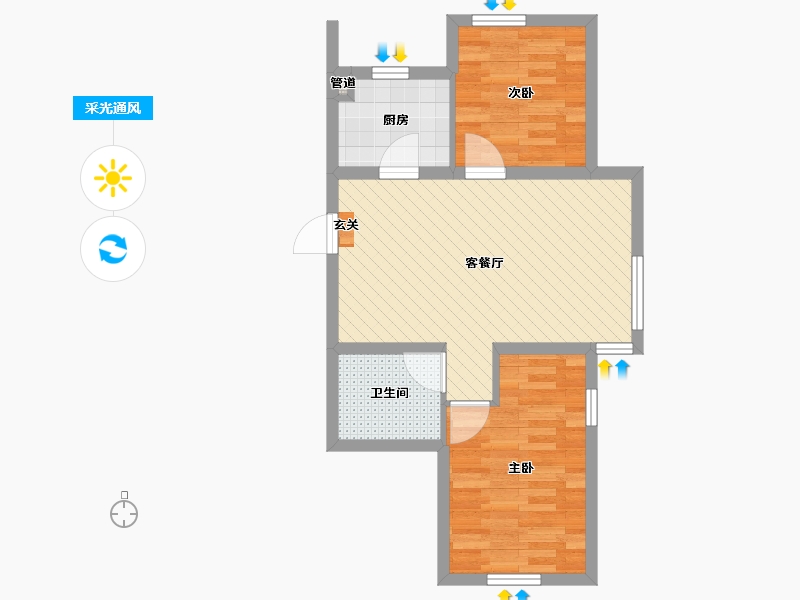 辽宁省-沈阳市-融创唐轩府-54.11-户型库-采光通风