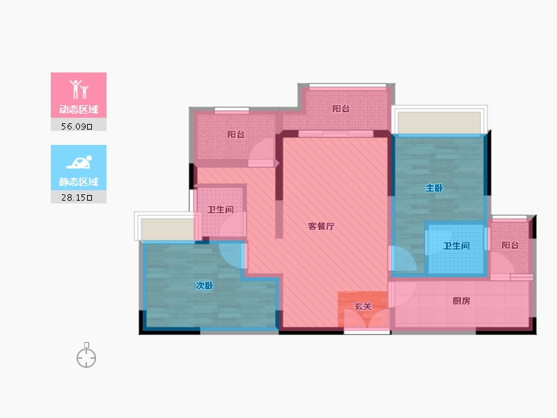 重庆-重庆市-财信城-71.47-户型库-动静分区