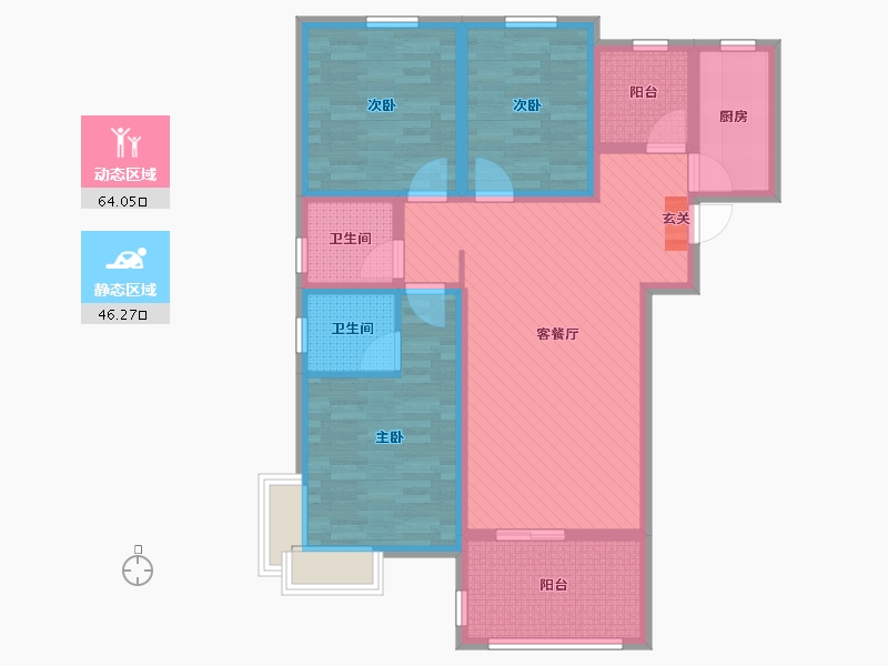 山东省-泰安市-宏盛新城国际-96.00-户型库-动静分区