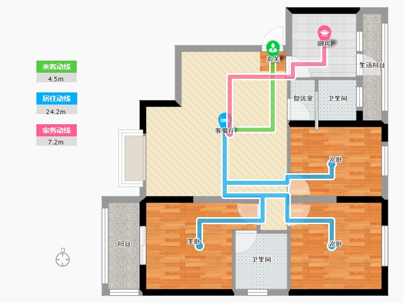 甘肃省-兰州市-国资物业二十二佳园-88.88-户型库-动静线