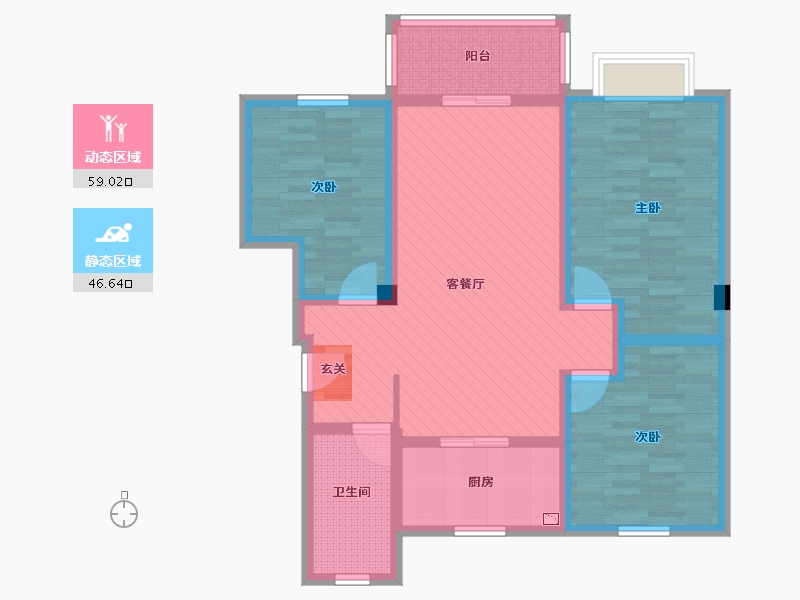 安徽省-阜阳市-利华皇家公馆-92.38-户型库-动静分区