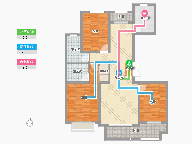 河北省-邢台市-紫金名苑-100.04-户型库-动静线