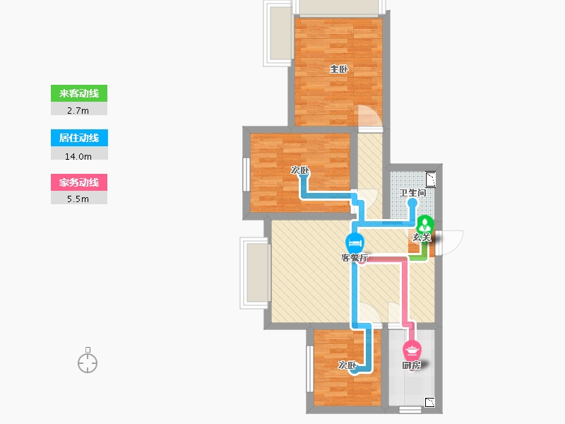 辽宁省-沈阳市-圣诺园-56.97-户型库-动静线