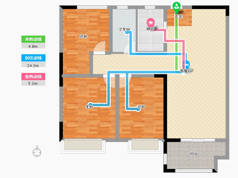 安徽省-宿州市-公园学府-114.00-户型库-动静线