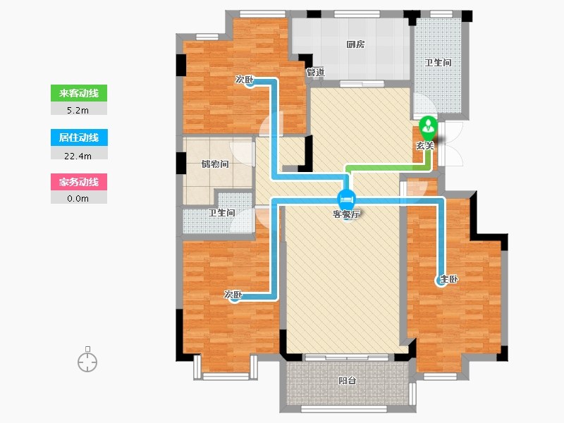 江西省-上饶市-东方嘉苑18栋-116.80-户型库-动静线