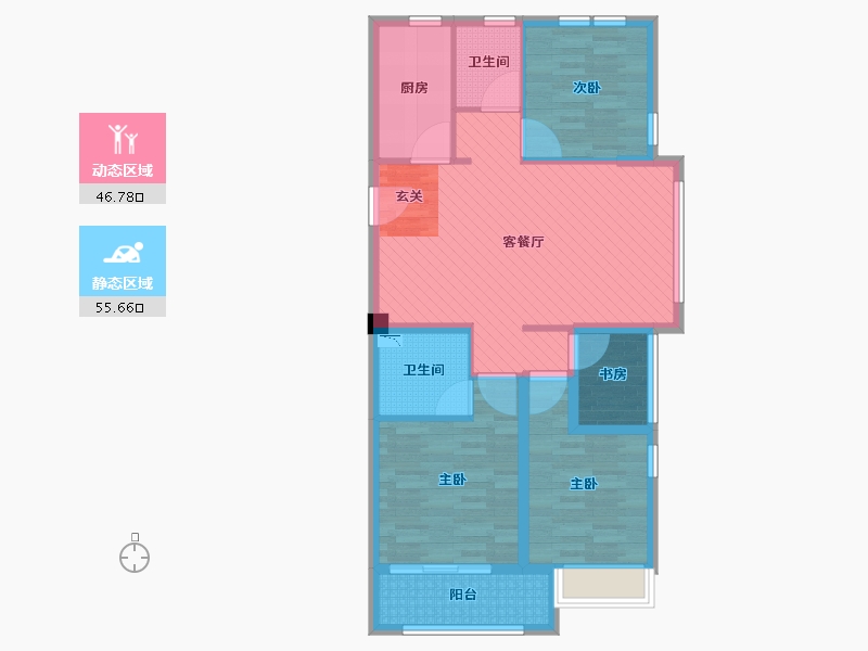 浙江省-温州市-华盟・华瑞府-90.16-户型库-动静分区