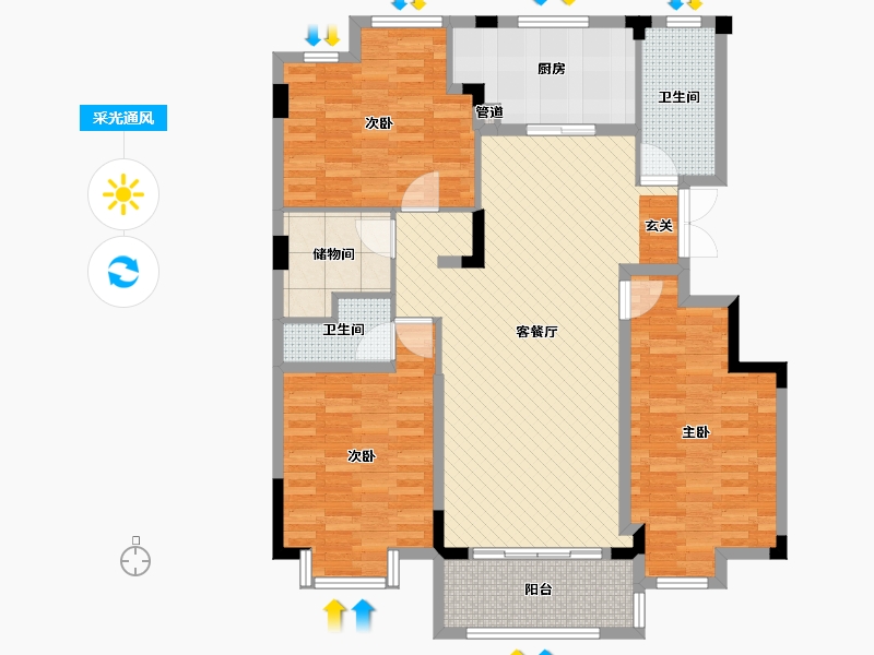 江西省-上饶市-东方嘉苑18栋-116.80-户型库-采光通风