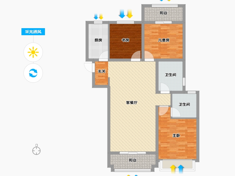 河南省-驻马店市-同信府-100.00-户型库-采光通风