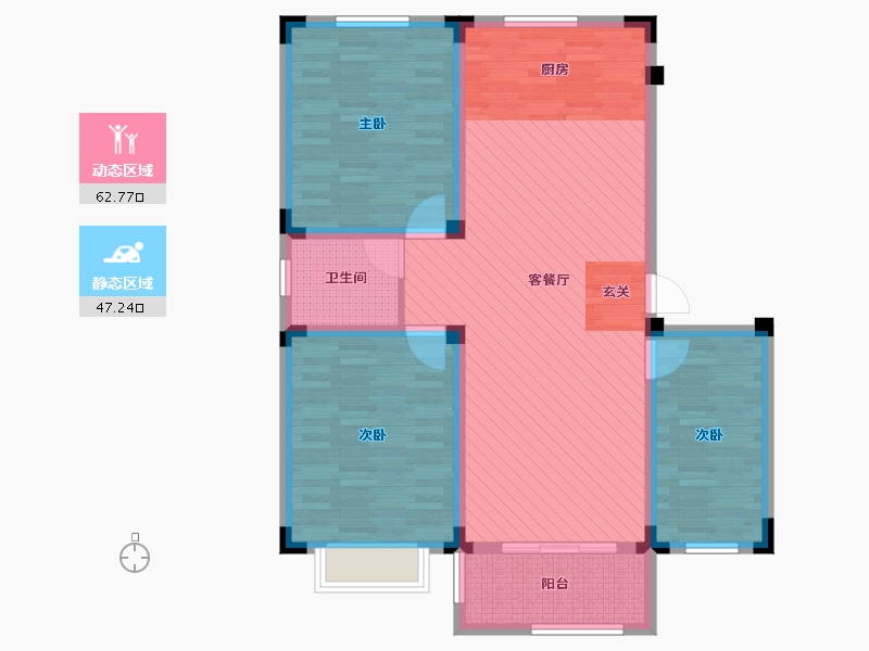 安徽省-滁州市-东方银座-98.22-户型库-动静分区