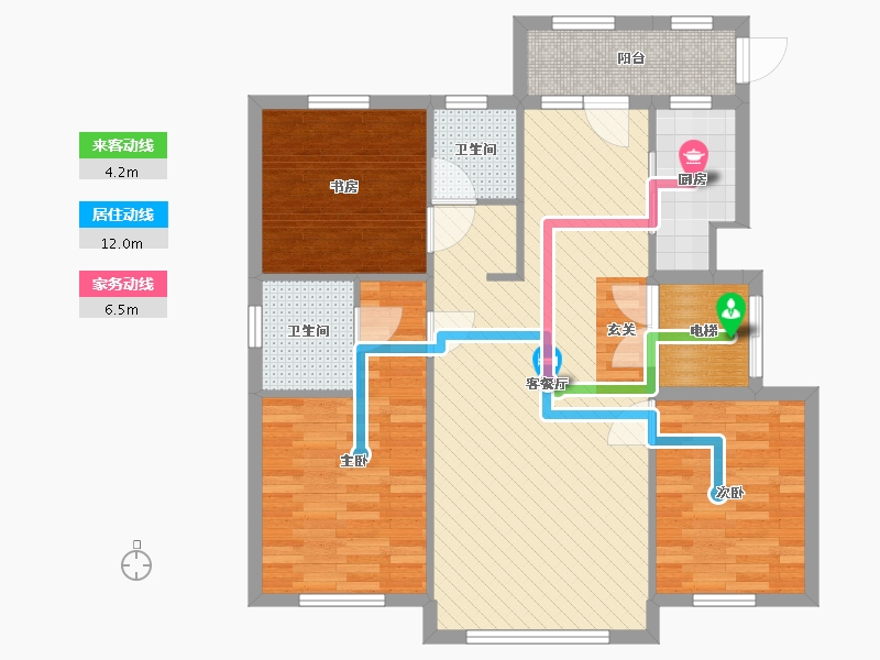 黑龙江省-大庆市-银河太阳城-89.95-户型库-动静线