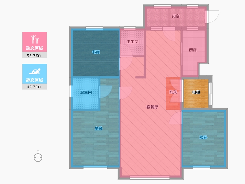 黑龙江省-大庆市-银河太阳城-89.95-户型库-动静分区