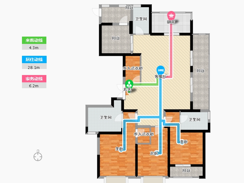 浙江省-温州市-乐清绿城玫瑰园-155.10-户型库-动静线