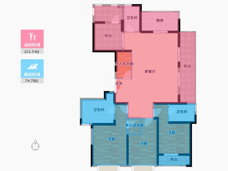 浙江省-温州市-乐清绿城玫瑰园-155.10-户型库-动静分区